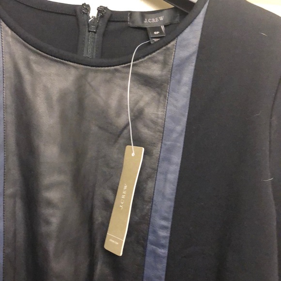 NWT J.Crew Leather Panel Dress, Size 6P - Picture 5 of 5